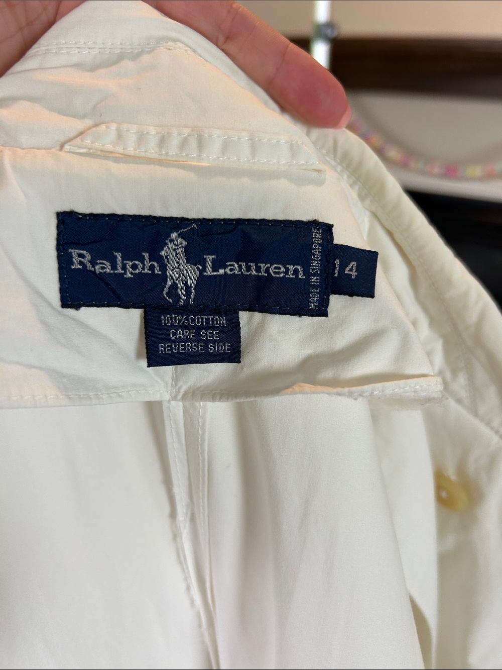 Ralph Lauren Blue Label Double Breasted White Vintage Cotton Trench Coat Size 14 - Picture 14 of 17